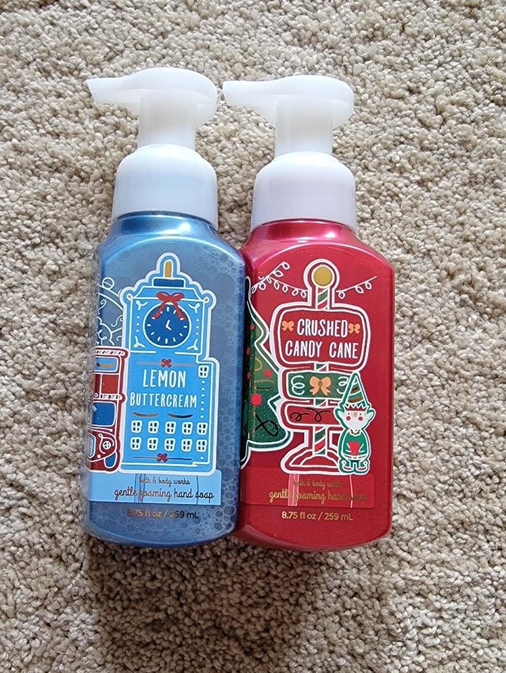 Bath & Body Works Lemon Buttercream Crushed Candy Cane Foam Hand Soap Christmas